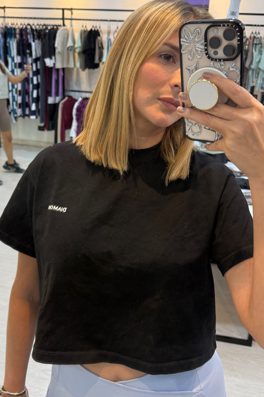 T-SHIRT OVERSIZE CROP BLACK